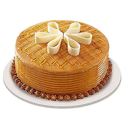 "Round shape butterscotch cake - 1kg - Click here to View more details about this Product